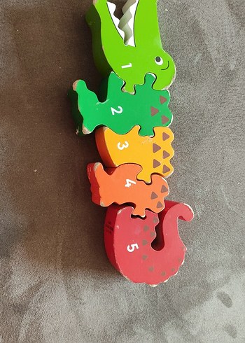 Diger Renkli Eğitici Ahşap Dinozor Oyuncak