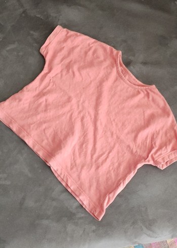 Kız Çocuk Pembe Keten Kısa Kollu Tişört 2adet