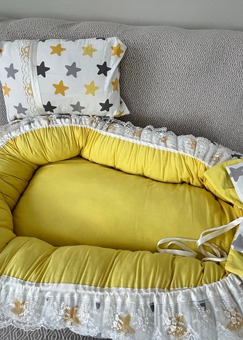 Sarı Nakışlı Bebek Uyku Seti babynest - Görsel 2