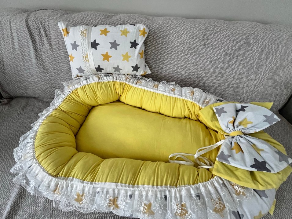 Sarı Nakışlı Bebek Uyku Seti babynest - Görsel 2