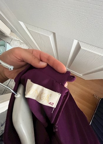 Düğmeli Uzun Mor Kadın Elbise tesettür - Görsel 2