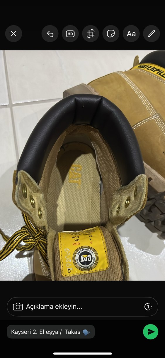 Sarı Süet Kadın Bot - cat bot - Görsel 2