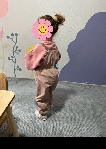 Zara Kız Çocuk pembe Askılı su itici Tulum