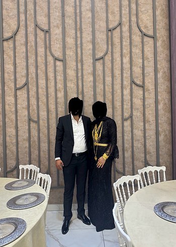 Taş işleme Detaylı Uzun Siyah Kadın abiye - Görsel 2