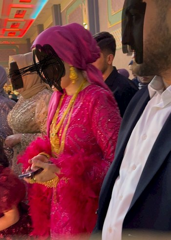 Pembe Uzun Kollu Desenli Drapeli Kadın Bindallı - Görsel 3