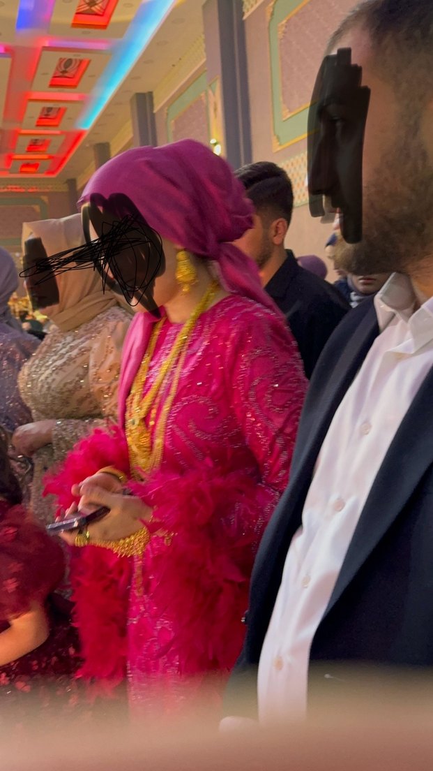 Pembe Uzun Kollu Desenli Drapeli Kadın Bindallı - Görsel 3