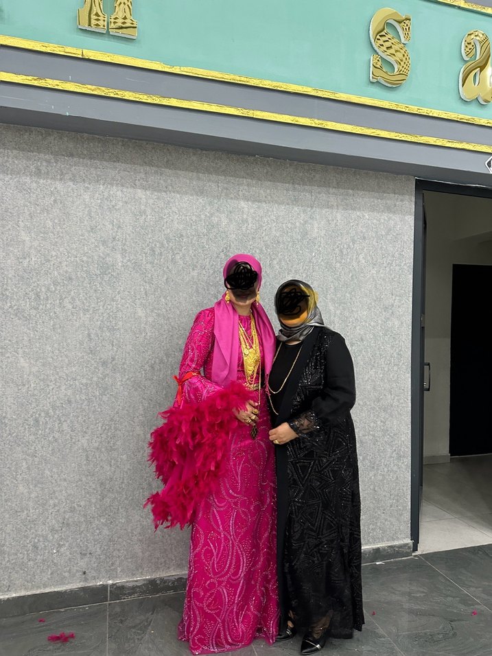 Pembe Uzun Kollu Desenli Drapeli Kadın Bindallı - Görsel 2