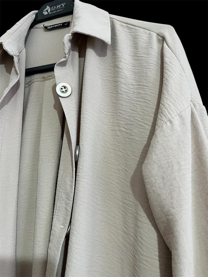 Bej Kadın Gömlek - Görsel 3