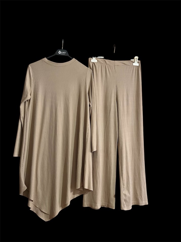 Bej Uzun Kollu Salaş Kadın Takım - Görsel 2