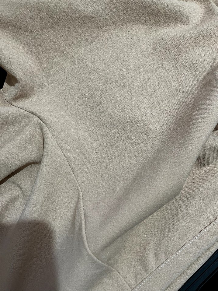 Bej Kadın Midi Kumaş Pantolon - Görsel 3