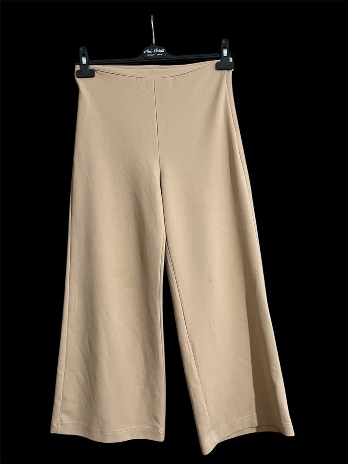 Bej Kadın Midi Kumaş Pantolon - Görsel 2