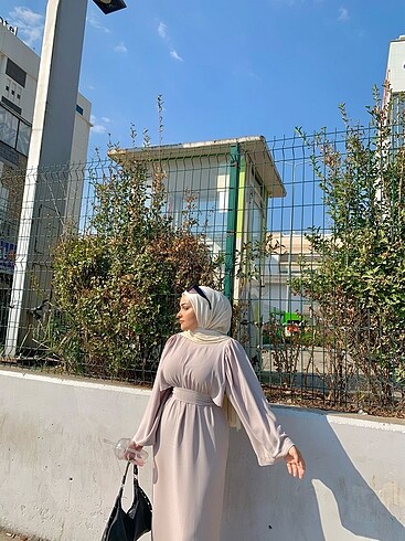 m Beden gri Renk MERİ STORE ABİYE ELBİSE TESETTÜR