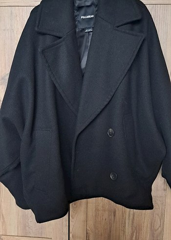 xs Beden Pull and Bear Yarasa Kollu Kısa Kaşe Kaban