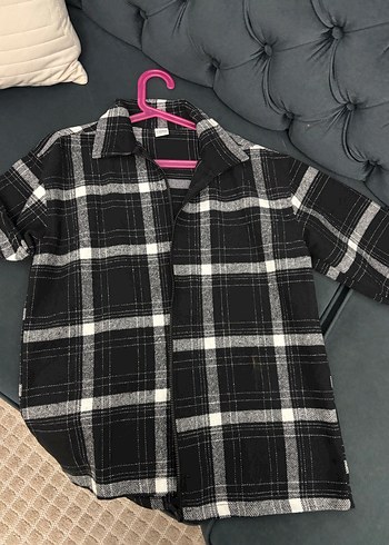 Fermuarlı Gri Ekose çocuk gömlek 11/12 yaş - Görsel 2