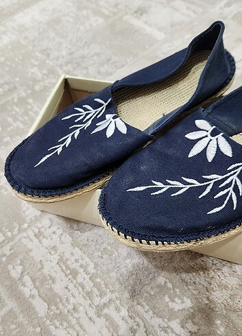 39 Beden Nakışlı hasır Espadril