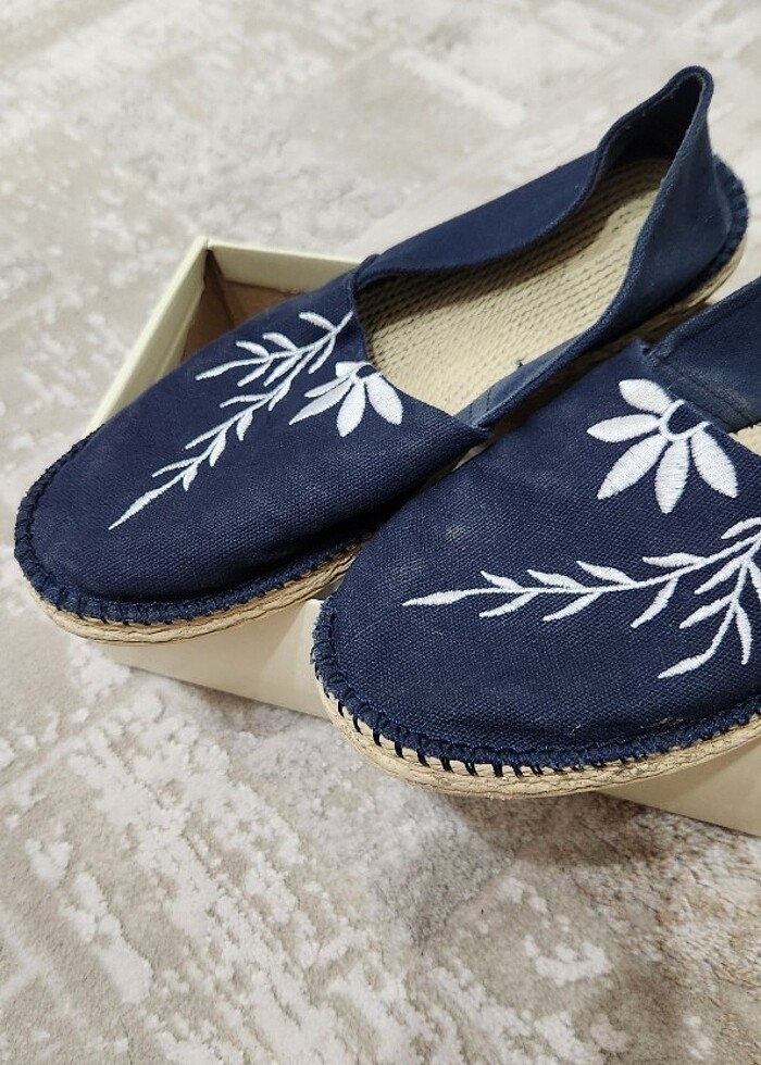  Nakışlı hasır Espadril - Görsel 3