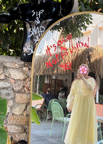 Zara Sarı yazlık tesettür elbise