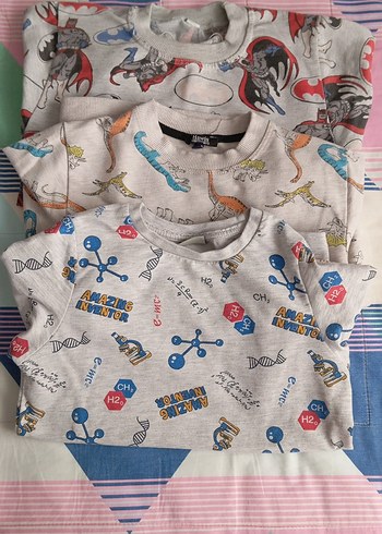 Erkek Çocuk Desenli uzun Kollu pijama üstü