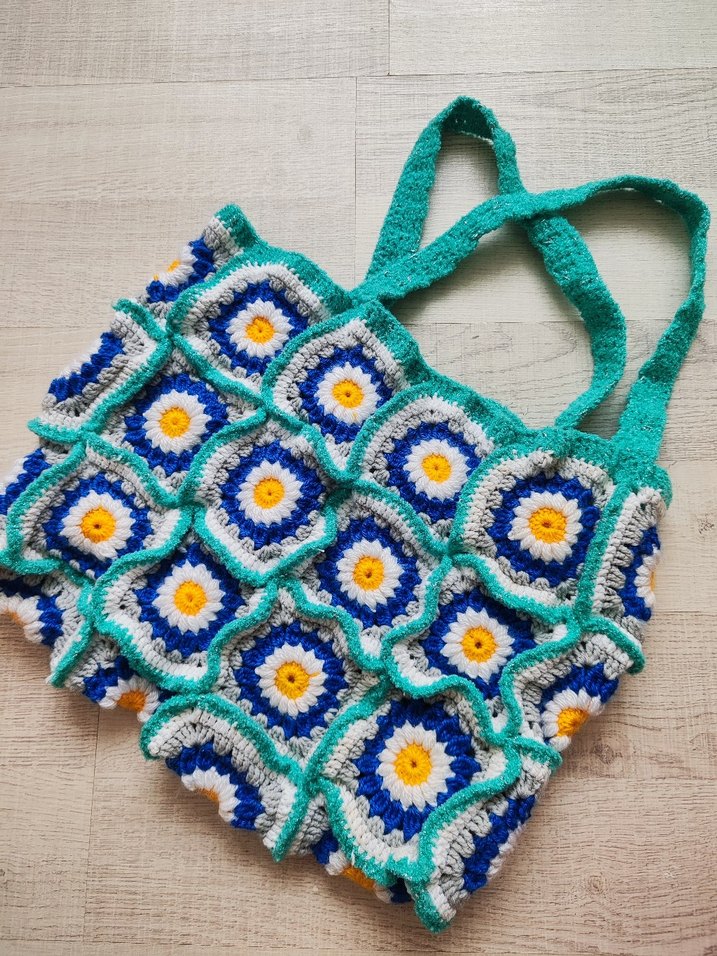 Renkli Örgü Bohem Kadın Çanta - Görsel 2