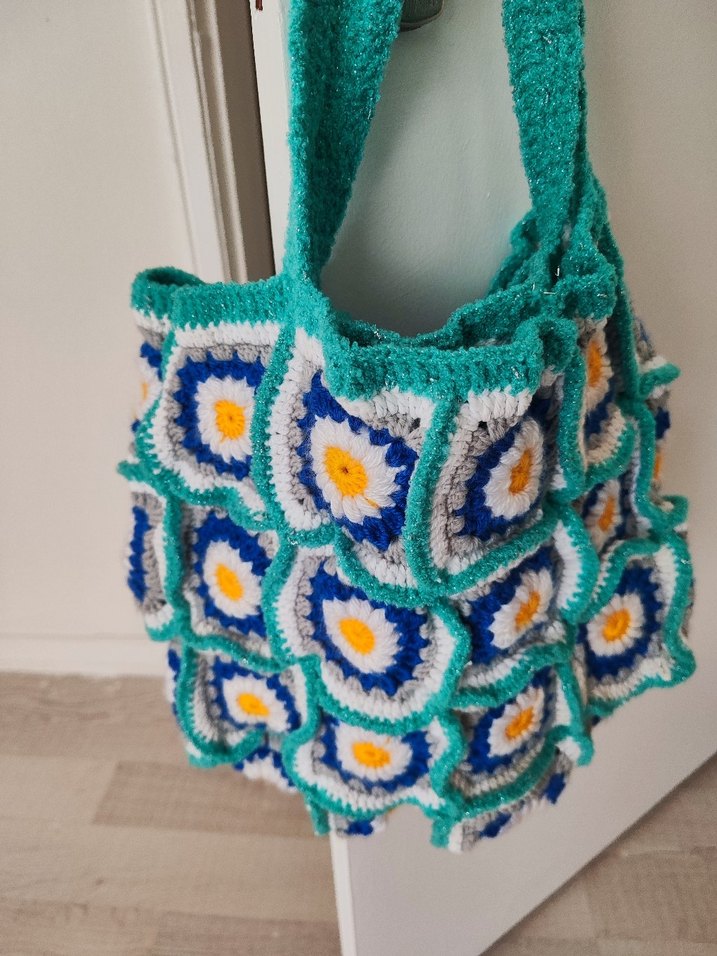 Renkli Örgü Bohem Kadın Çanta - Görsel 3