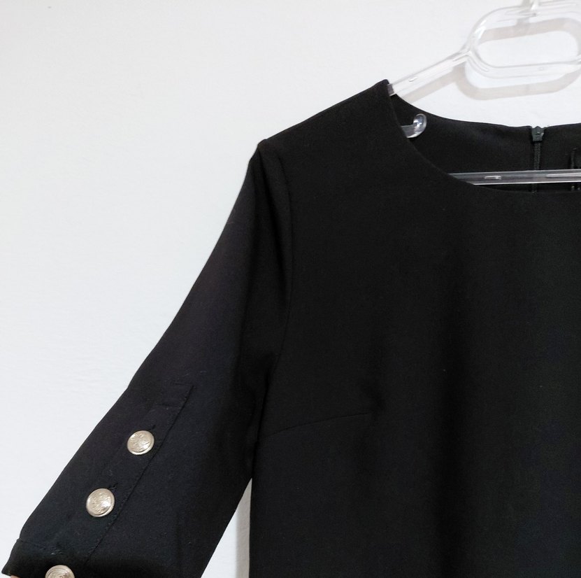 Siyah Parlak Midi Hamile Elbisesi - Görsel 2