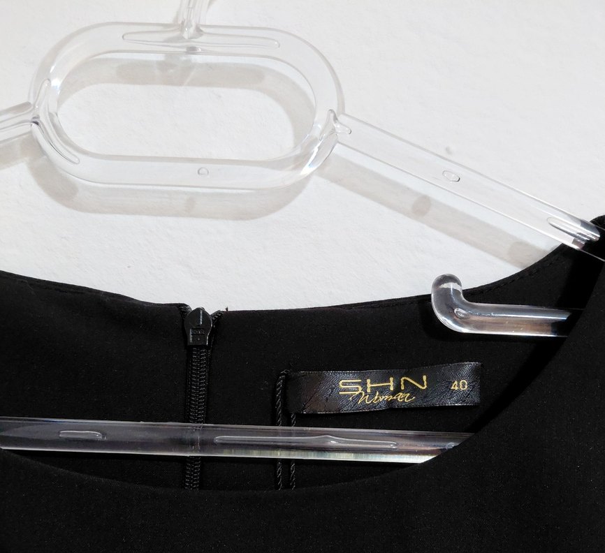 Siyah Parlak Midi Hamile Elbisesi - Görsel 3