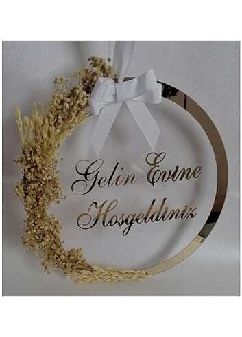 Gold Renk Gelin Evine Hoşgeldiniz Yazılı Kapı Süsü?
