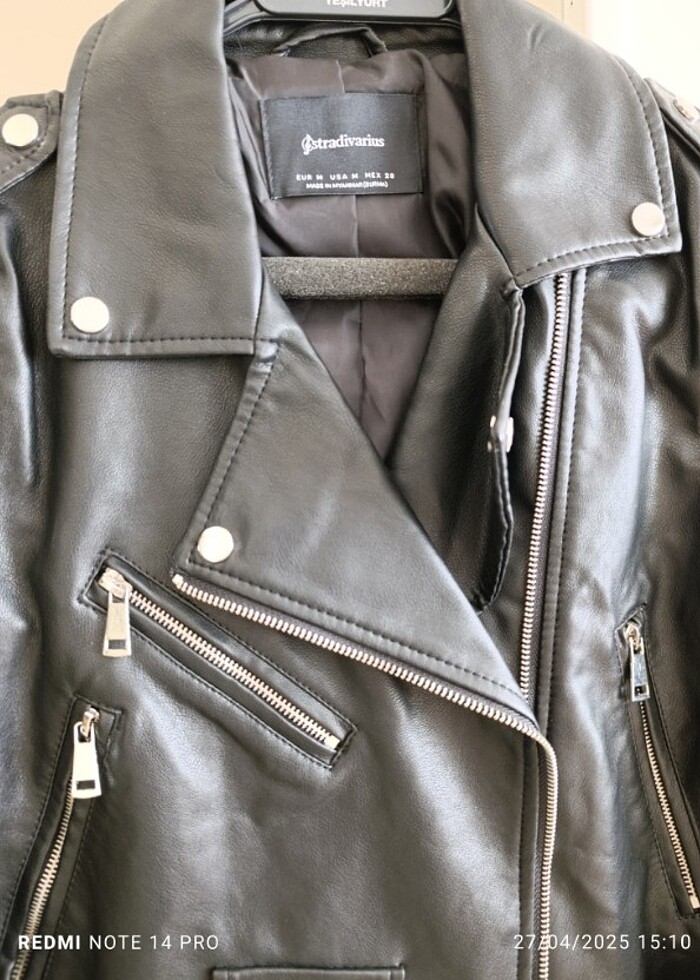 Stradivarius Deri ceket - Görsel 5