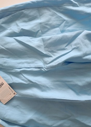 Mavi Piliseli Keten Midi Pantolon - Görsel 3