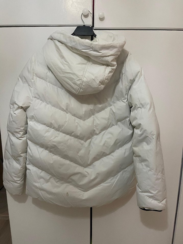 Mudo Beyaz Fermuarlı Kadın Kışlık mont - Görsel 4