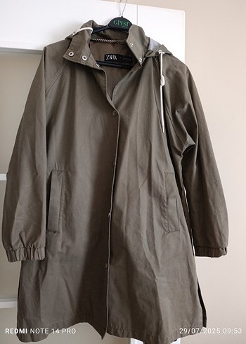 Düğmeli yeşil Midi Kadın Trençkot - Görsel 2