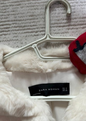 Beyaz Kadın Suni Kürk Midi Kaban - Görsel 2