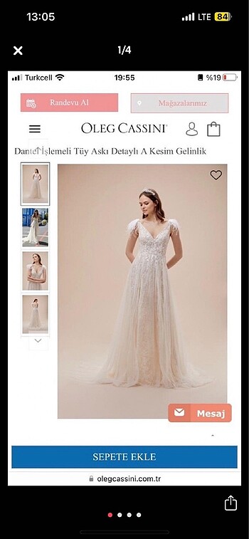 40 Beden Oleg Cassini gelinlik