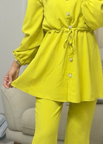Yap yeşili Düğmeli ikili Takım - Görsel 2
