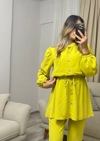 Yap yeşili Düğmeli ikili Takım - Görsel 5