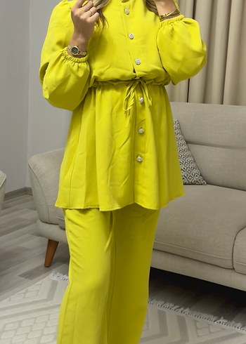 Yap yeşili Düğmeli ikili Takım - Görsel 4