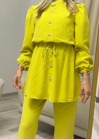 Yap yeşili Düğmeli ikili Takım - Görsel 3