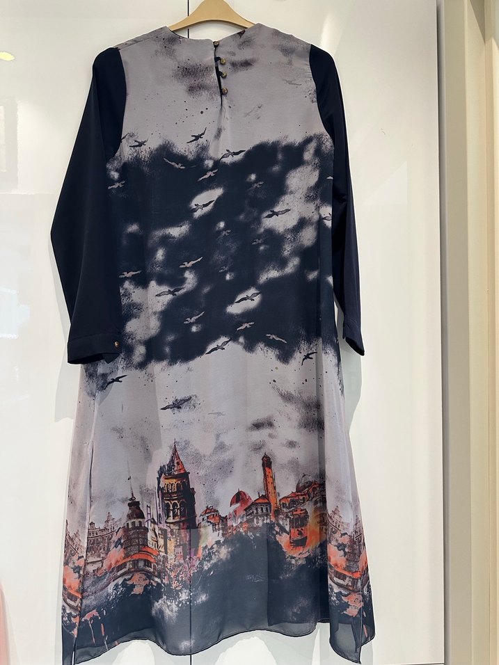 ALVİNA Siyah Gri Uzun Kollu tunik - Görsel 3