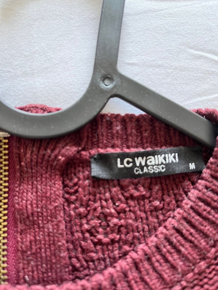 Bordo Örgü Kadın tesettür kazak - Görsel 5