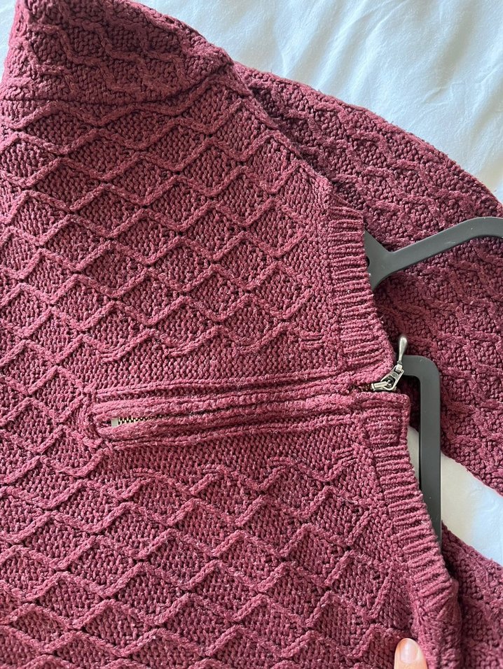 Bordo Örgü Kadın tesettür kazak - Görsel 4