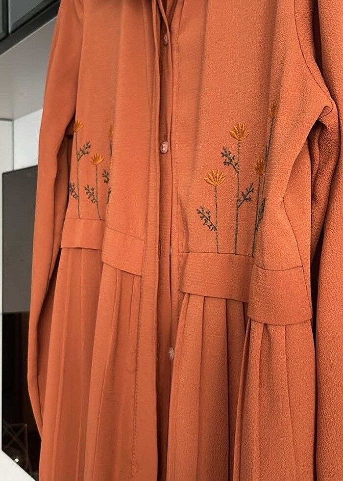 Kiremit renk gömlek tunik - Görsel 2