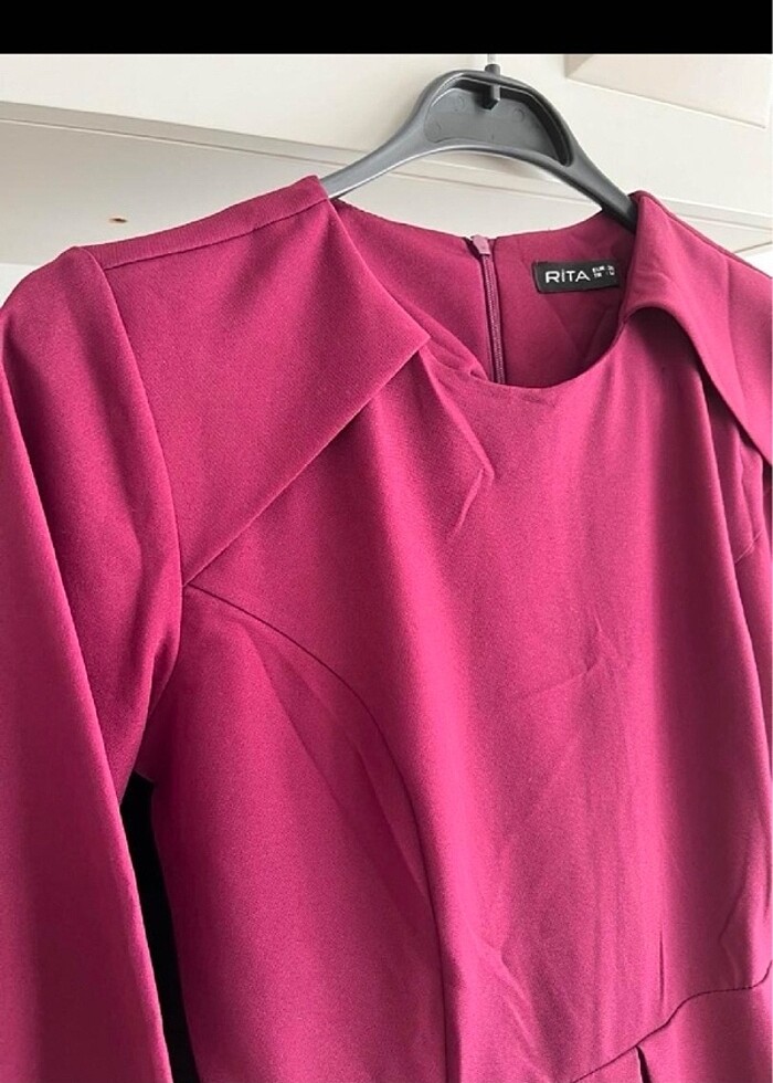 Mürdüm tesettür elbise - Görsel 2