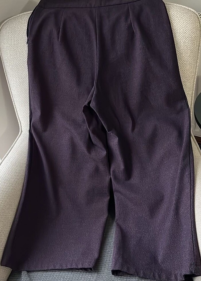 Keten kumaş yüksek bel bol paça pantolon - Görsel 3