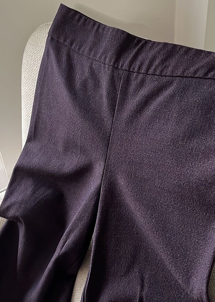 Keten kumaş yüksek bel bol paça pantolon - Görsel 2