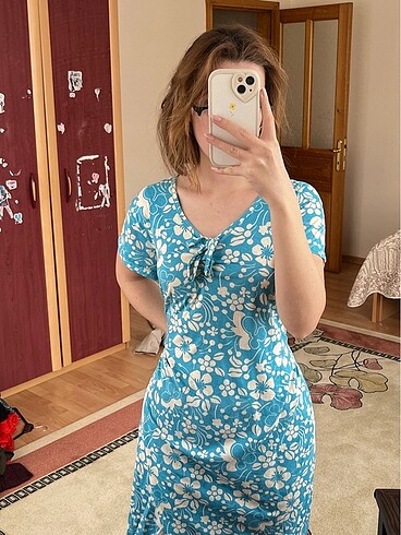 LC Waikiki Mavi Vintage elbise