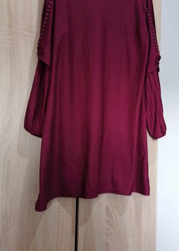 50 Beden Bordo Uzun Kollu Bohem Salaş Tunik