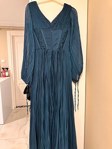 Petrol Yeşili Nişan Elbisesi - Görsel 6