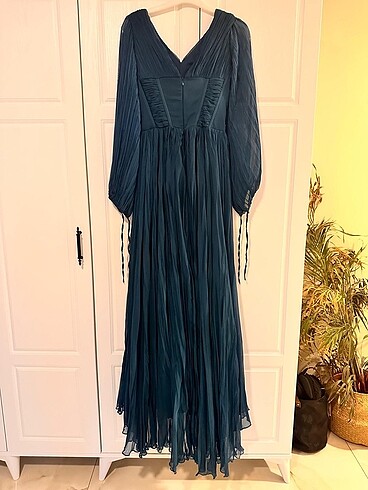 Petrol Yeşili Nişan Elbisesi - Görsel 5