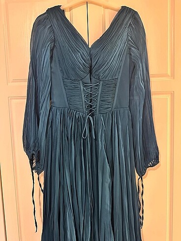 Petrol Yeşili Nişan Elbisesi - Görsel 7