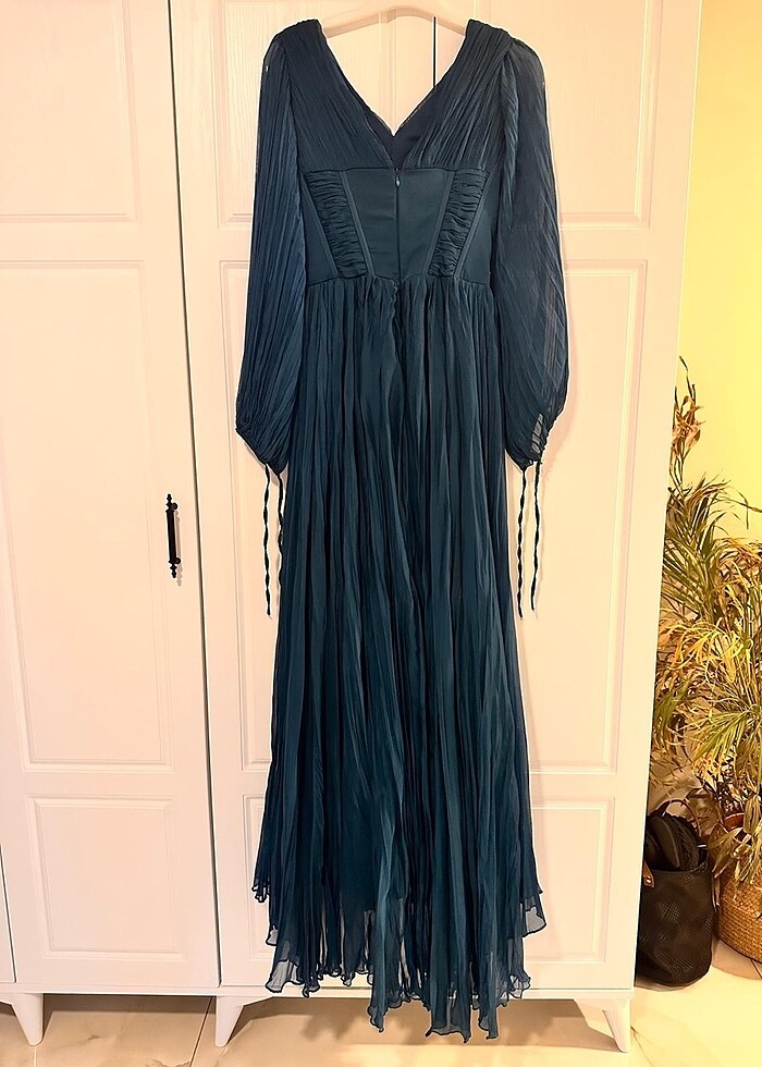 Petrol Yeşili Nişan Elbisesi - Görsel 5